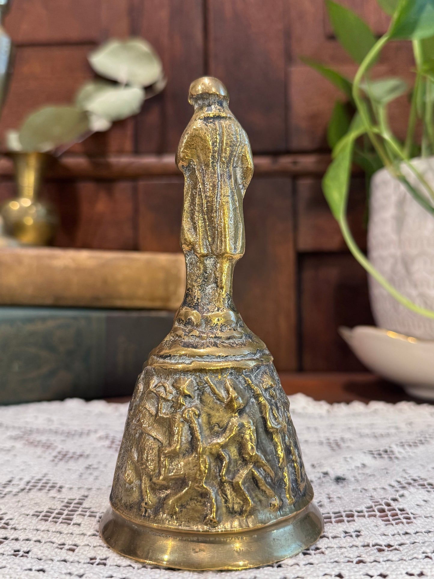 Antique French Napoleon III Brass Bell | c.1870–1890 | Battle of Waterloo Relief