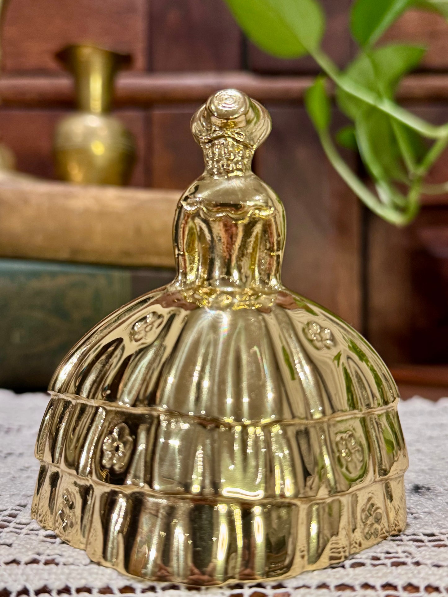 Vintage Baldwin “American Museum” Brass Lady Bell | With Original Tag | Solid Polished Brass