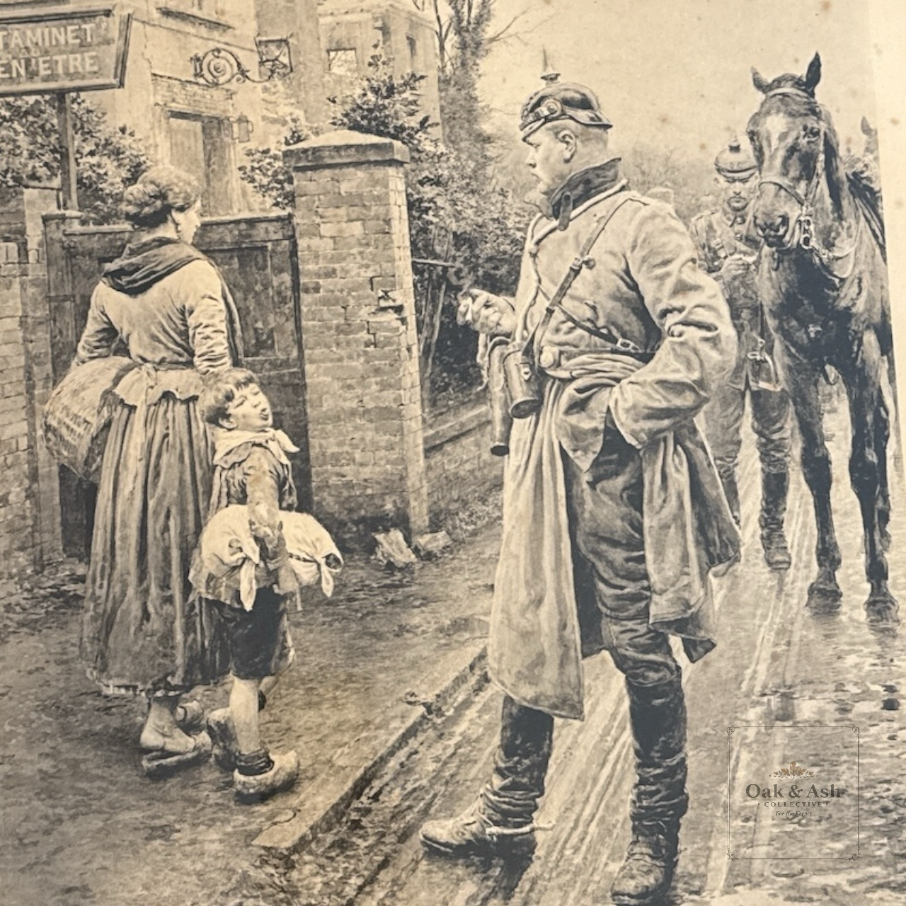 The Strongest | WWI Antique Print by Fortunino Matania (1915)