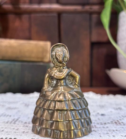 Elegant Brass Lady Bell | c.1900–1930 Edwardian–Interwar Era