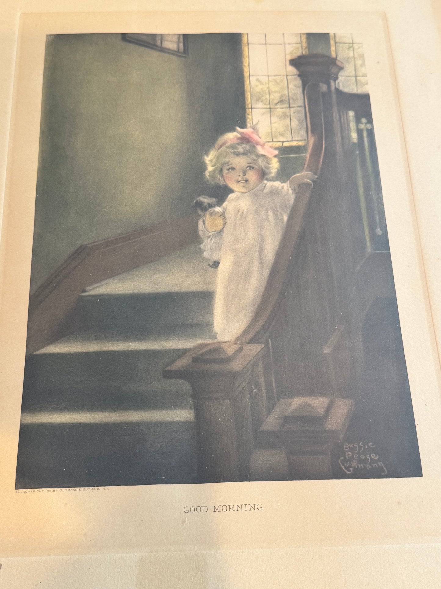 Good Morning | 1911 Chromolithograph by Bessie Pease Gutmann