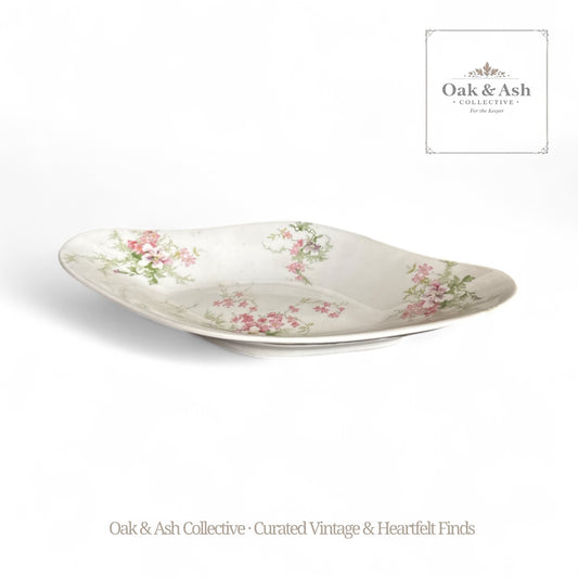 Antique Wm. Guérin & Co. Limoges France Celery Dish | Hand-Gilded Floral Porcelain