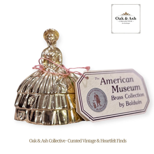 Vintage Baldwin “American Museum” Brass Lady Bell | With Original Tag | Solid Polished Brass