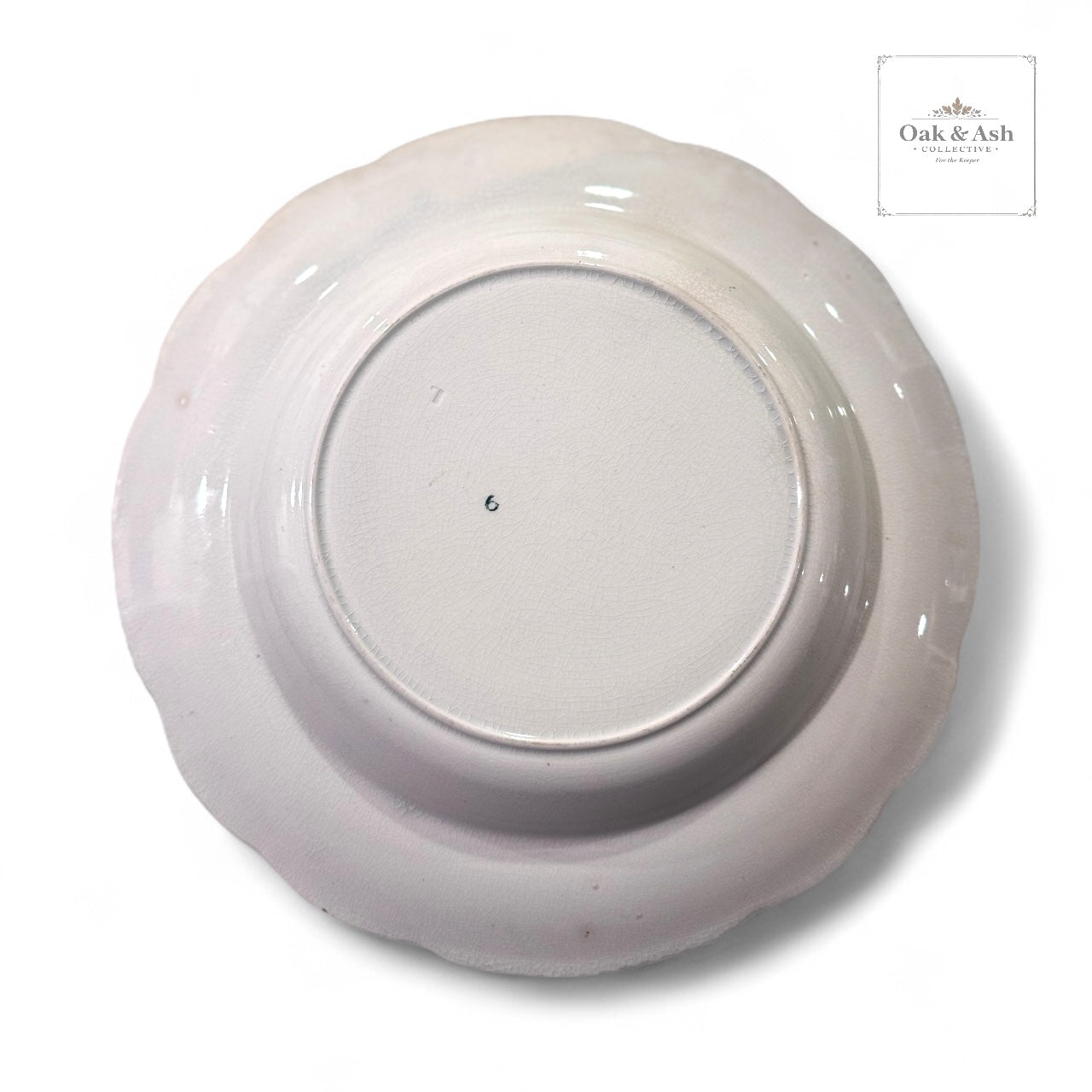 Rare 1830s Staffordshire Green Transferware Deep Plate | Gothic Ruins Motif, English Earthenware