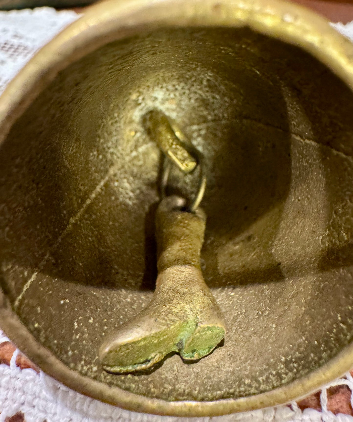 Vintage Brass Lady Bell with Boot Clapper | c.1900–1930 (Edwardian–Interwar)