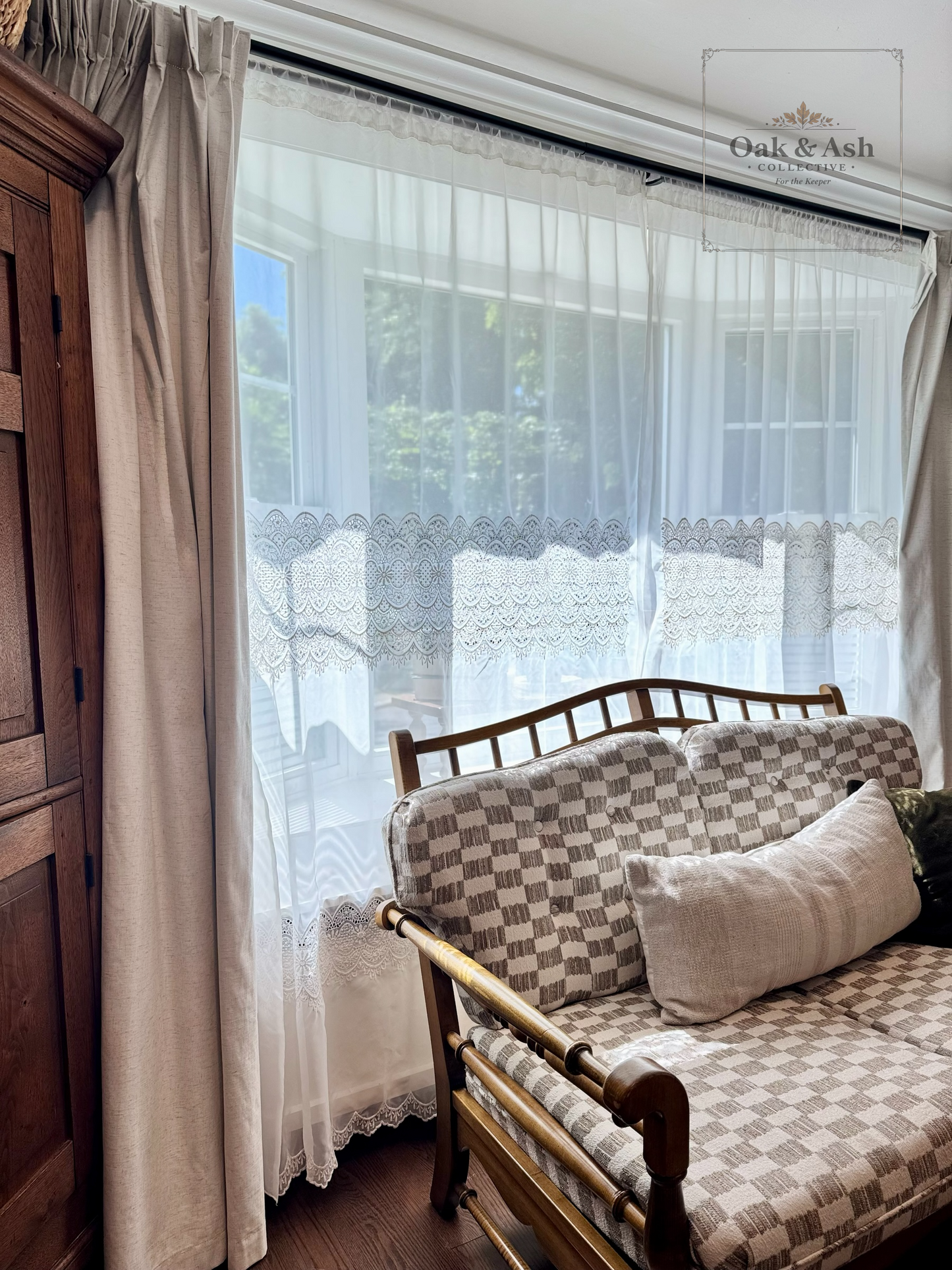 Vintage Lace Curtain Panels – Set of 2