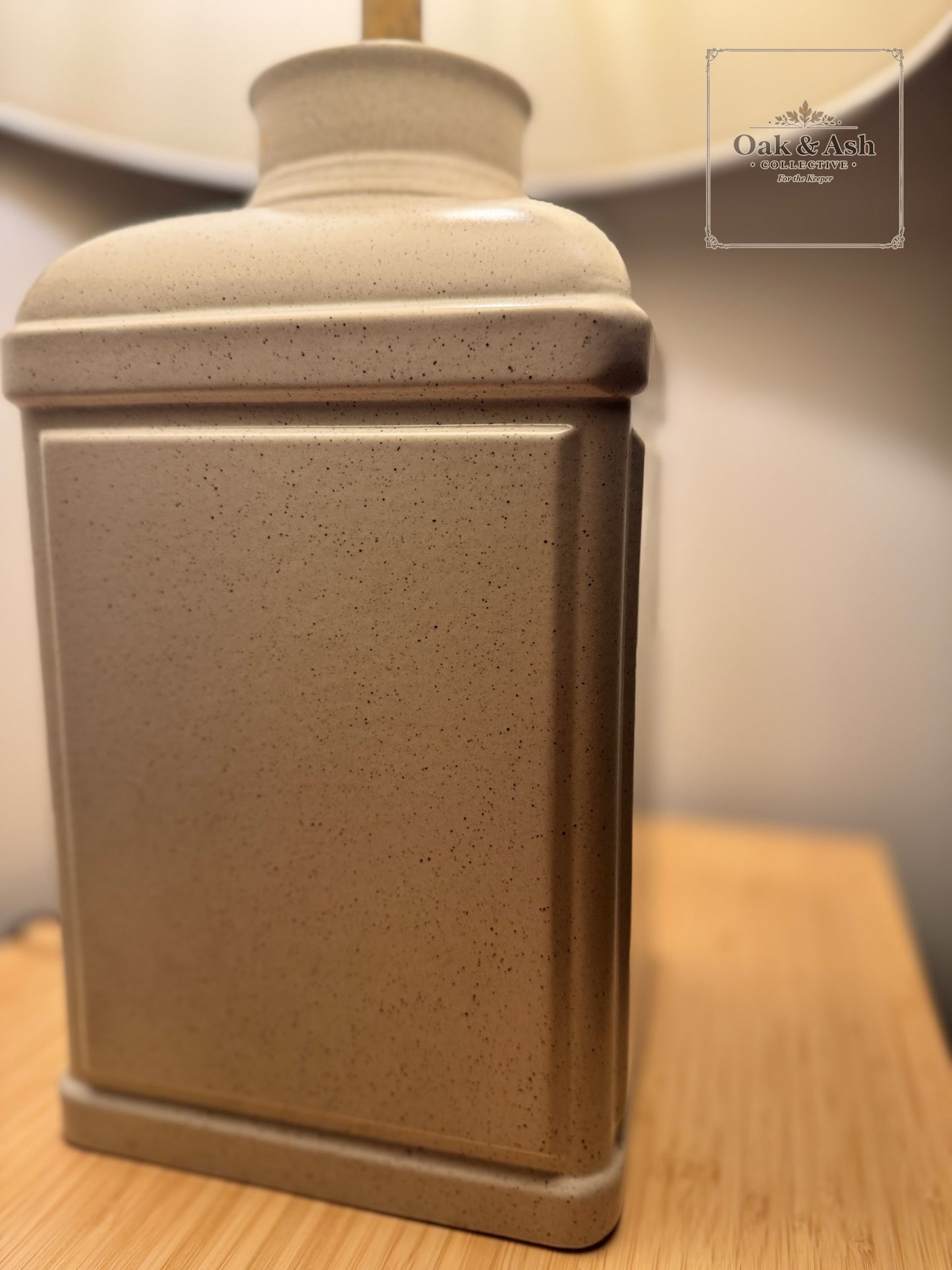 Vintage Speckled Ceramic Lamp | (shade not included)