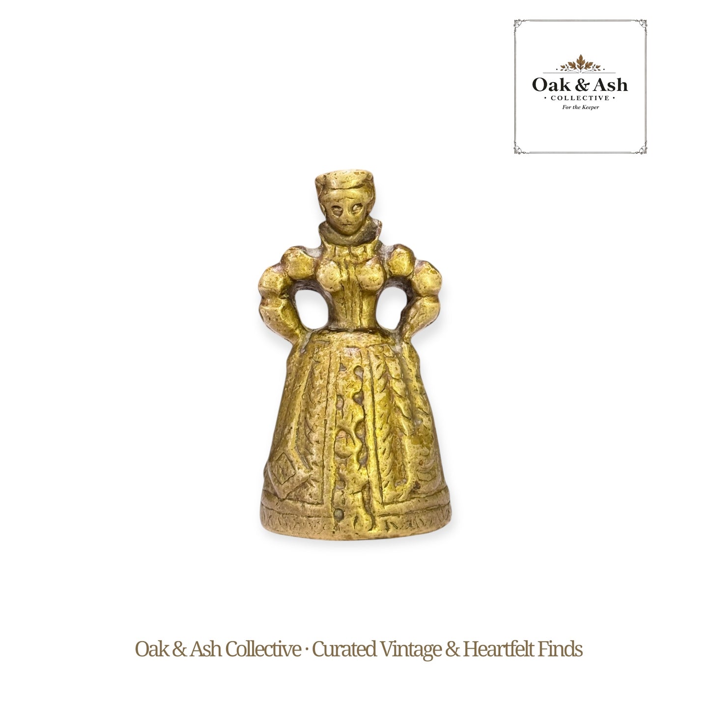 Vintage Brass Lady Bell with Boot Clapper | c.1900–1930 (Edwardian–Interwar)