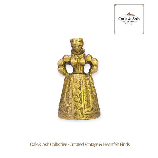 Vintage Brass Lady Bell with Boot Clapper | c.1900–1930 (Edwardian–Interwar)
