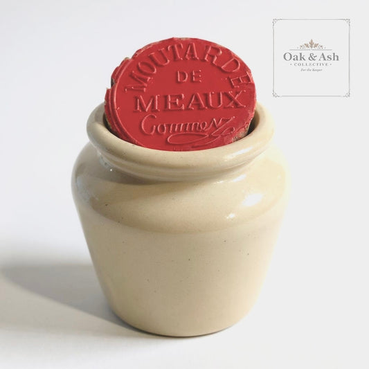 Vintage French Mustard Pot with Red Wax Seal—Moutarde De Meaux