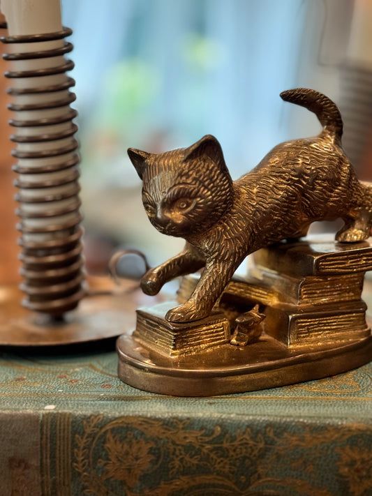 Playful Curiosity
Vintage Brass Cat Figurine by Fenco Industries