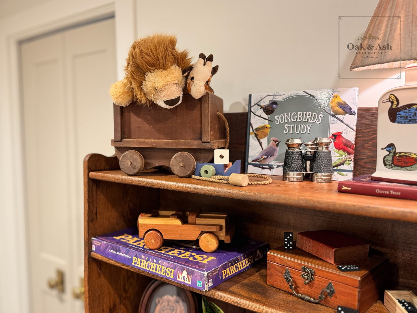 Vintage Handmade Wooden Pull Toy Cart