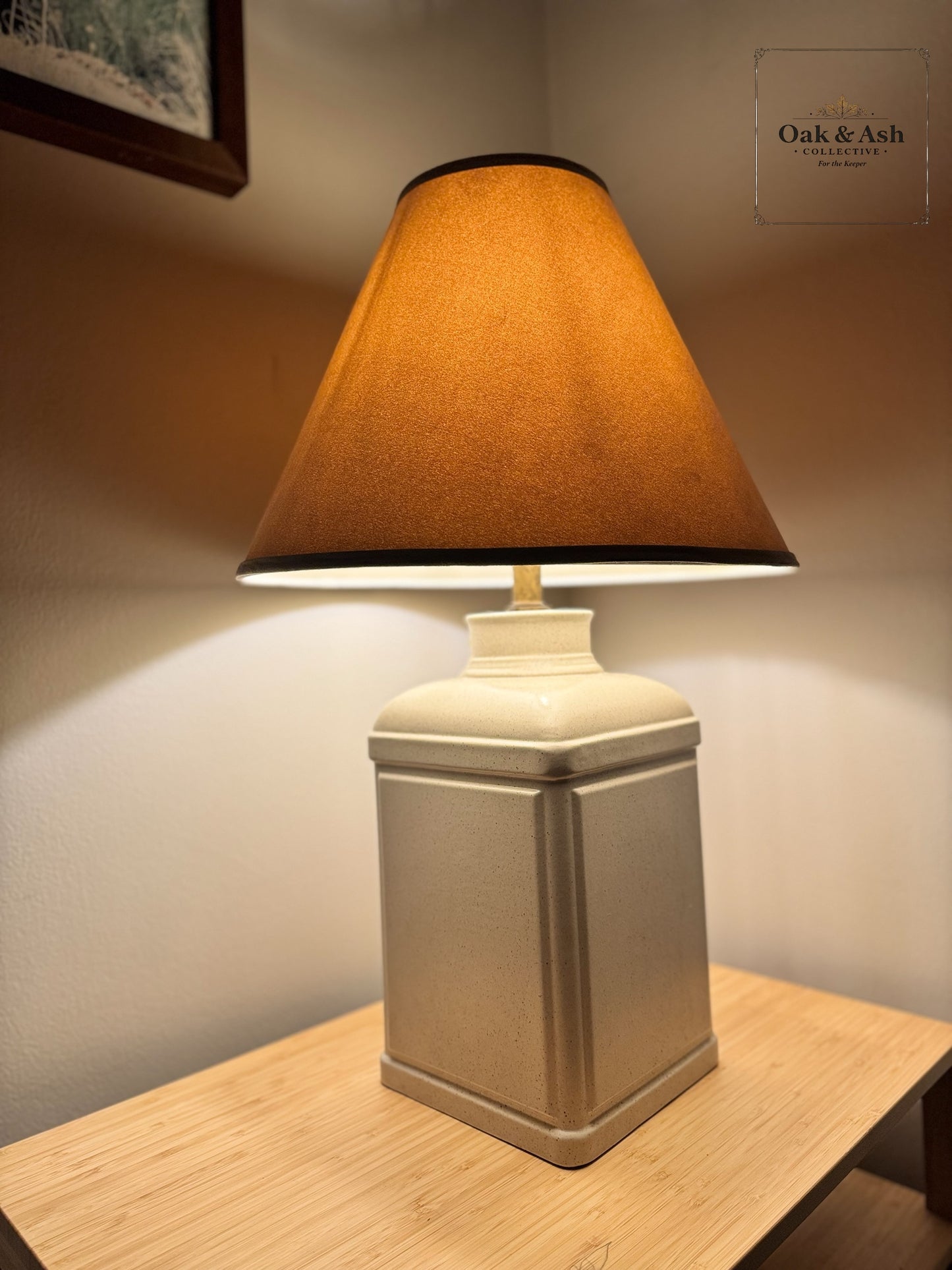 Vintage Speckled Ceramic Lamp | (shade not included)