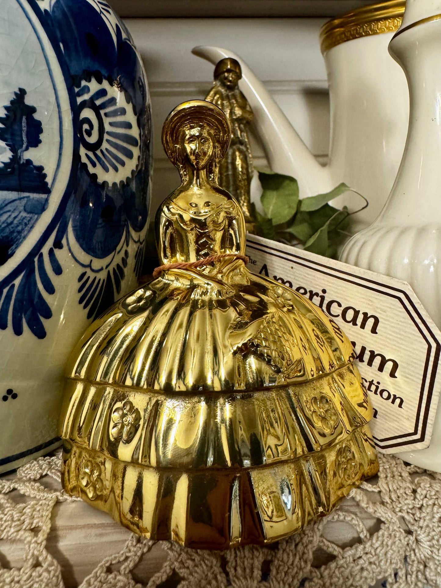 Vintage Baldwin “American Museum” Brass Lady Bell | With Original Tag | Solid Polished Brass