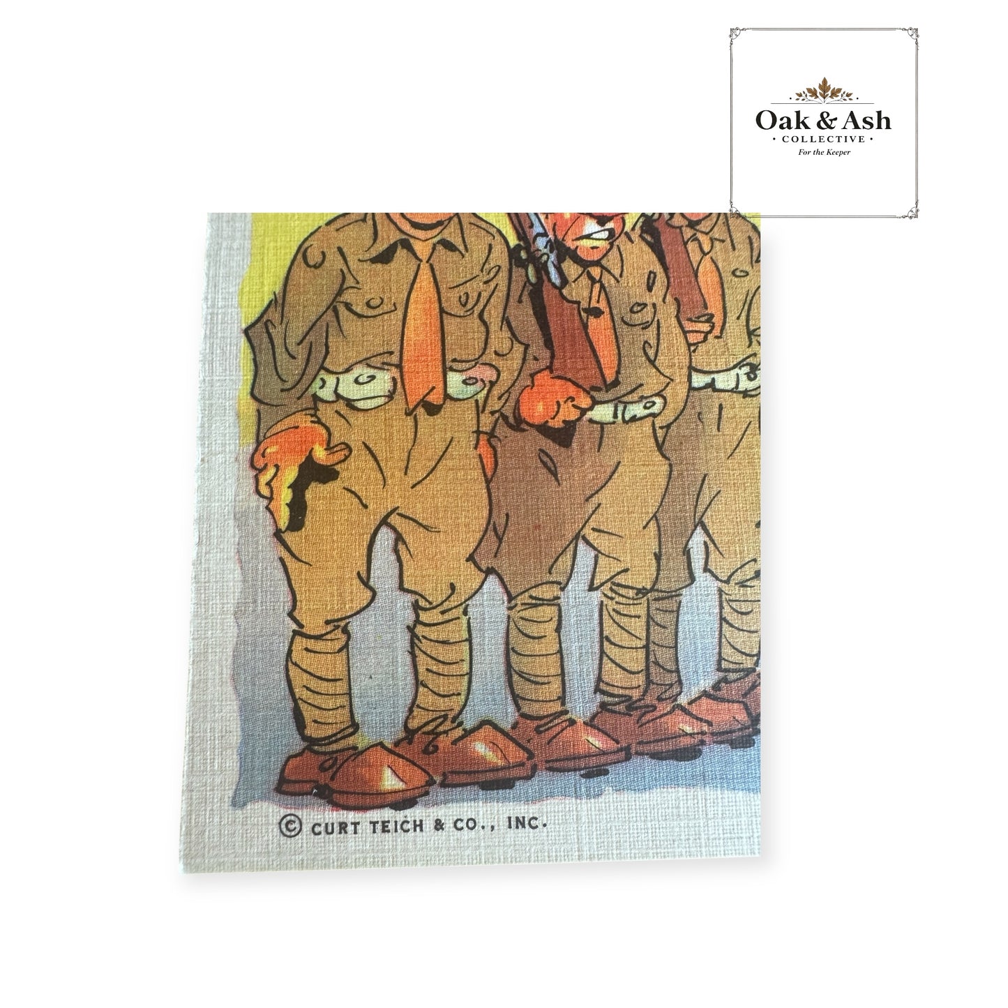 Army Laffs | WWII Curt Teich Linen Postcard Folder (1941)