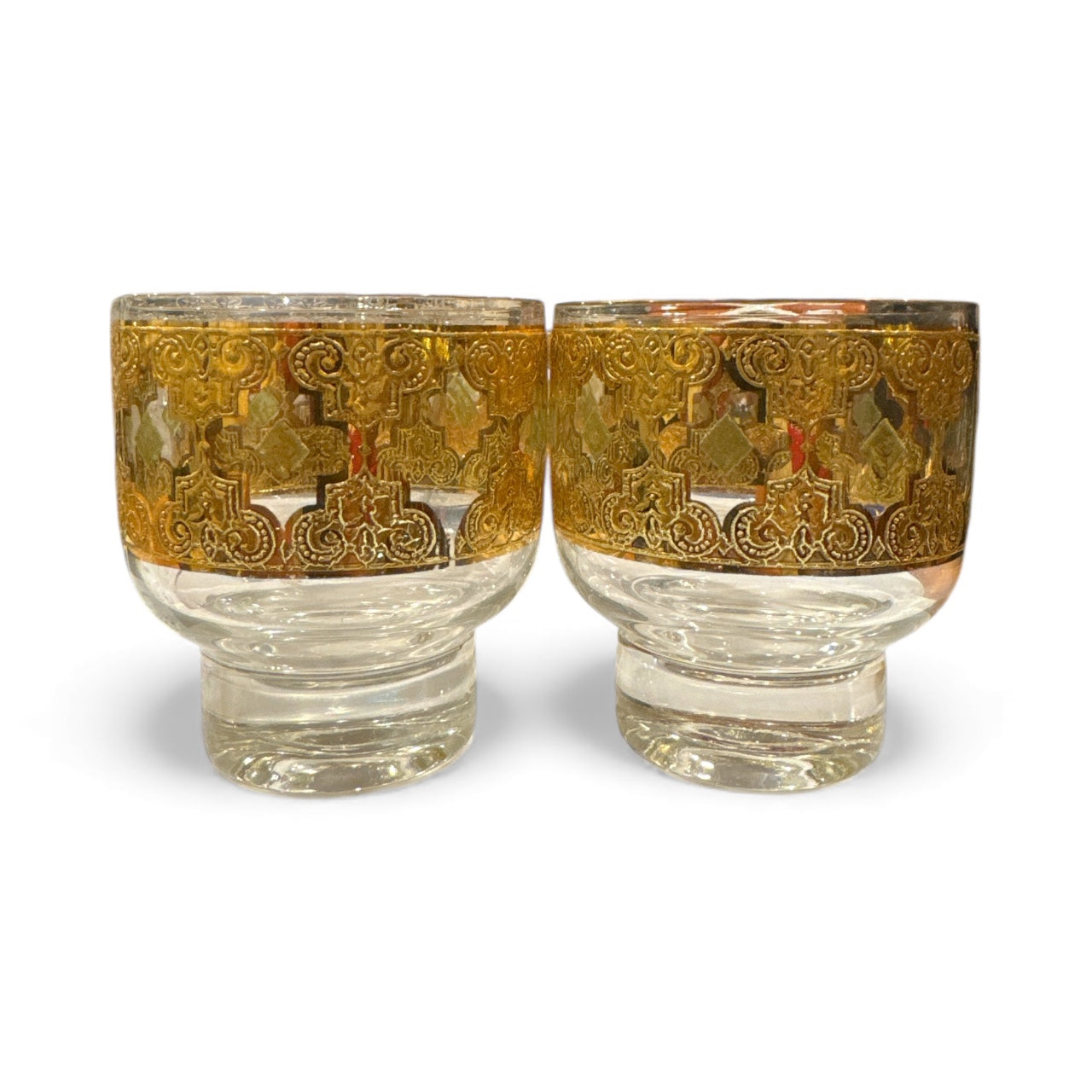 Vintage Culver 22k Gold Double Old Fashioned Glasses — Set of 6
