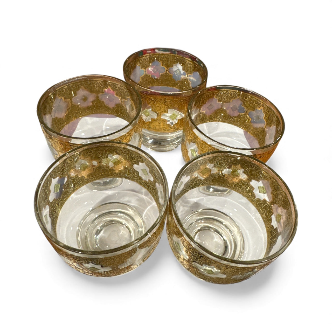 Vintage Culver 22k Gold Double Old Fashioned Glasses — Set of 6