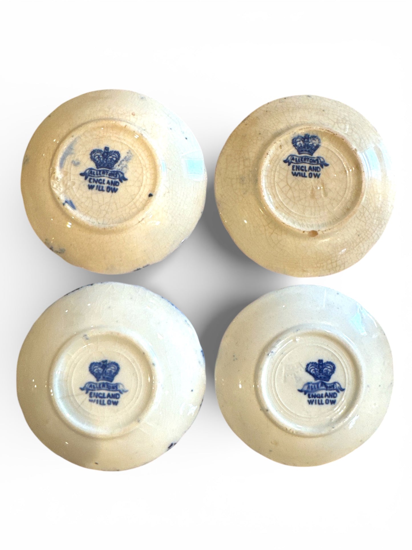 Antique English Blue Willow Butter Pat — Allerton England, c. 1900