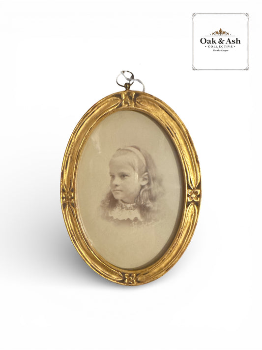 Late Victorian Crayon Portrait of a Child, c. 1890s | Antique Boston Studio Photograph with Original Backing